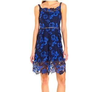 T Tahari Lucille Lace Floral Dress
